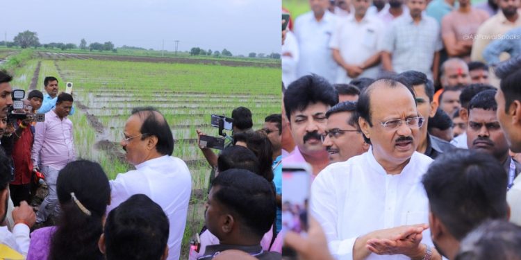 अजित पवारांकडून अतिवृष्टीग्रस्त भागाची पाहणी!